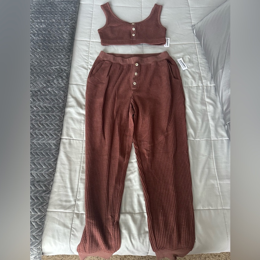 Old Navy Brown Ribbed Women's Jogger Set